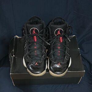 Jordan Men's Athletic Shoes in Black and Red
